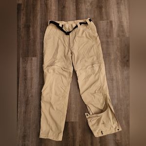 L.L. Bean Mens Convertible Hiking Pants 100% Nylon Size 36x32 Beige